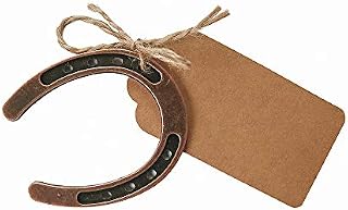 Dzty 25pcs Good Lucky Horseshoe Wedding Favors for Guests Rustic Horseshoes Gift Tags