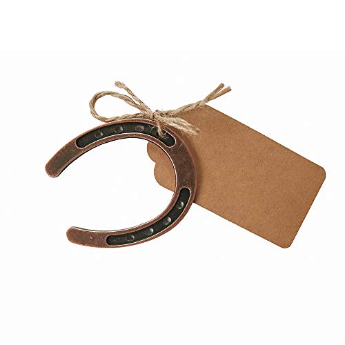 Dzty 25pcs Good Lucky Horseshoe Wedding Favors for Guests Rustic Horseshoes Gift Tags