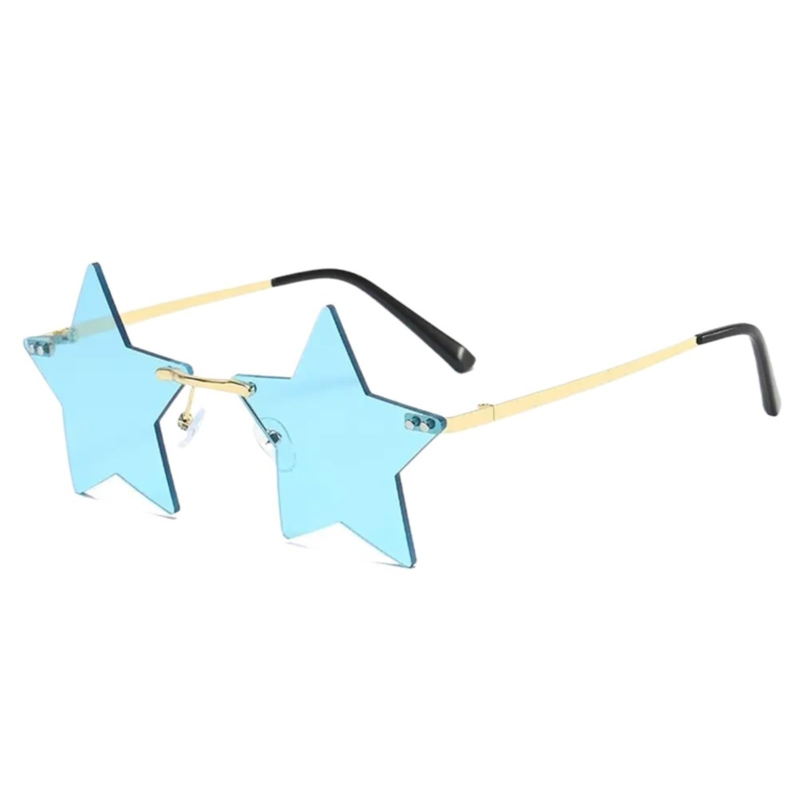 20pcs Star Shape Sun Glasses Funny Pentagram Eyewear Eyeglasses Christmas Decoration Party Rimless Sunglasses For Night Out Party(Blue)