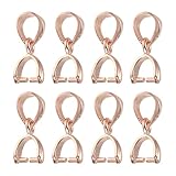 QUARKZMAN 8 Piezas de Cierre de Colgante de 11mm de Plata de Ley 925, Conector de Cierre de Colgante de Pinza de Pinza de Pinza de Pinza para Suministros de Fabricación de Joyas DIY,Oro Rosa