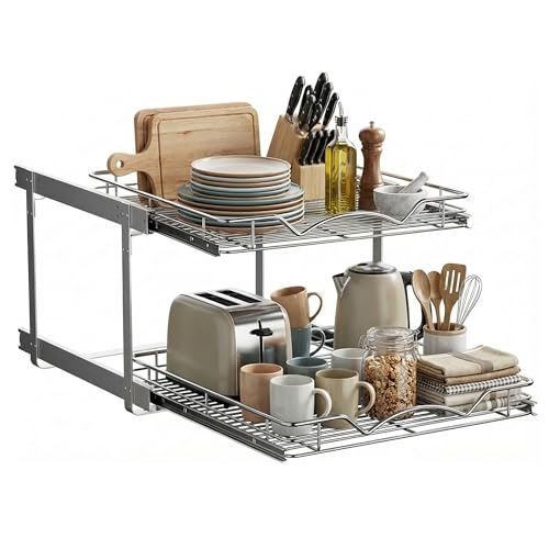 2-Tier Pull-Out Cabinet Organizer, 20" W
