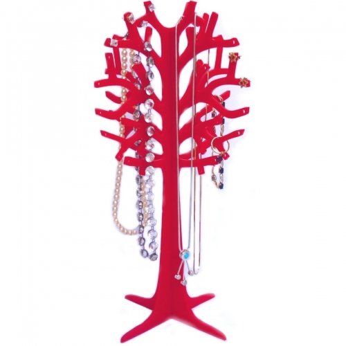 Super Cool Creations Arbre à Bijoux Blanc Acrylique 30cm Hauteur 13cm Diamètre Large Cover