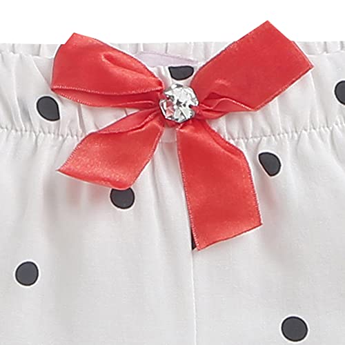Image of Hopscotch Baby Girls Cotton-Blend Polka Dot Print Shorts in White Color