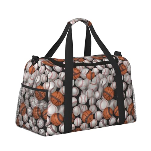 Baseball Basketball Football Hockey Print Daily essentials Large Capacity Hand Carry Bag for Weekend Getaways style Bags3