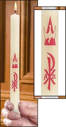 Baptism Candle (51% Beeswax) Dove with Chi Rho Cross by Will and Baumer (#31123) (Pack of 5)