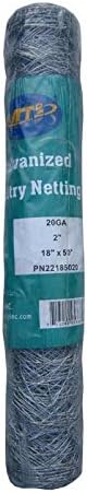 20GA Galvanized Hexagonal Poultry Netting Chicken Wire 18 inches x 50 feet x 2 inches Mesh