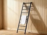 PUR LINE | Toallero Eléctrico Alto Color Negro Forma de Escalera NTW Stair Purline, Display LED Táctil - Toallero Eléctrico Programación Semanal y Protección IP22