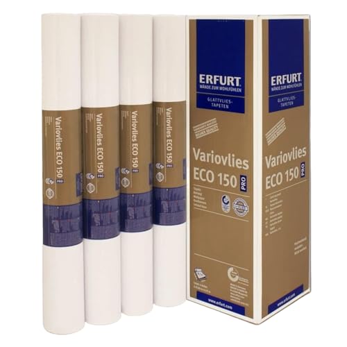 Erfurt Variovlies ECO 150 PLUS, weiß Glattvlies Renoviervlies 4 Rollen (75qm)