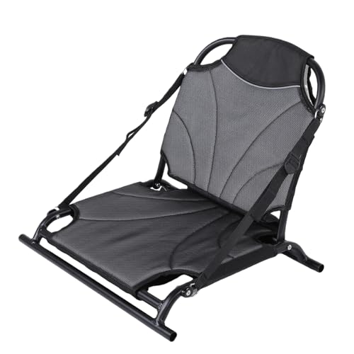 Fafeicy Kayak Seat, Adjustable Strap Foldable Canoe Seat with Back Support, Lightweight for Kayaking Canoeing Rowing Drifting for Recreational Use