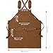 DILLMAN Woodworking Apron for Men Shop Apron Thick Canvas Work Apron with Tool Pockets (Khaki)