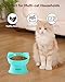 MateeyLife Raised Cat Bowls, Cat Food Bowl Elevated for Kittens & Small Dogs, 15°Tilted Protect Pets' Neck and Anti Vomiting, Whisker Friendly Food & Water Feeding Bowl, 6 oz Each - Green