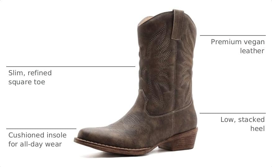 Image of GLOBALWIN Cowboy Boots for Women, Mid-Calf Western Style
