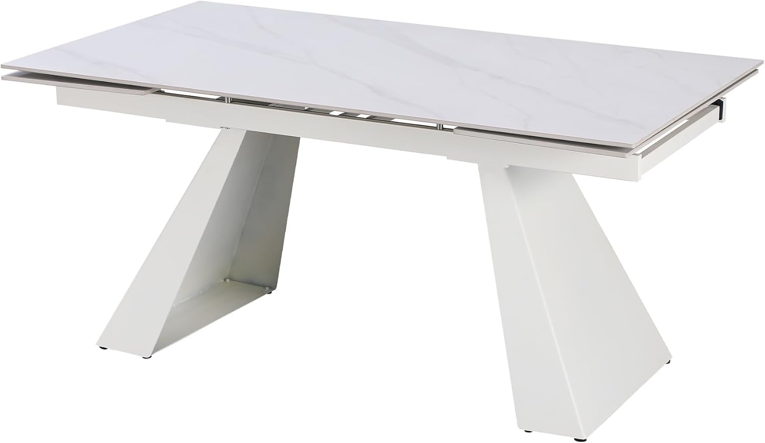 Cribel Tavolo da Pranzo Vermont Allungabile 160–240 cm | Piano in Gres Porcellanato Effetto Marmo | Gambe in Metallo a Trapezio Inclinato | Design Moderno e Imponente