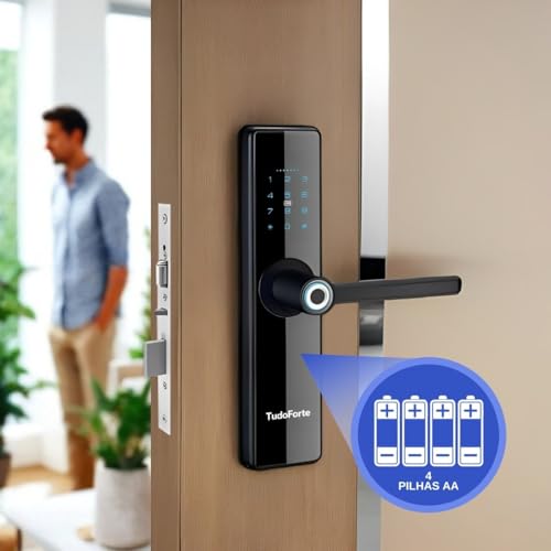 Fechadura Digital de Embutir FDE-400 SB Tudo Forte Senha Biometria Tags