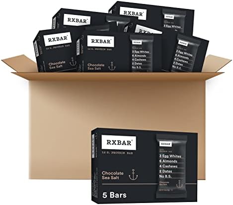 RXBAR Protein Bars, 12g Protein, Gluten Free Snacks, Chocolate Sea Salt (6 Boxes, 30 Bars)