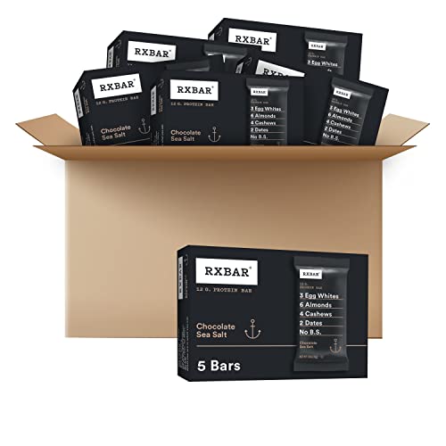 Rxbar Protein Bars, 12G Protein, Gluten Free Snacks, Chocolate Sea Salt (6 Boxes, 30 Bars) #TOP13