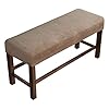 Princedeco velvet spandex bench covers for dining room soft thick velvet bench slipcover bed bench cover removable washable bench seat protector for living room kitchen bedroom large taupe  urban country home decor
