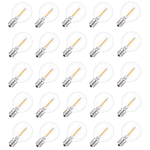 Ampoule LED G40 E12 blanc chaud 2700K lot de 25 pour guirlande