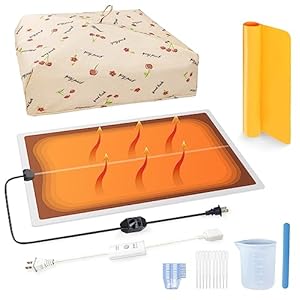 Resin Molds Heating Mat Kit 26PCS: Epoxy Resin Curing Machine for Resin Molds Shorten Curing Time, Crafts w/Resin Drying Pad Silicone Mat Cover Timer Resin Supplies for DIY Lovers