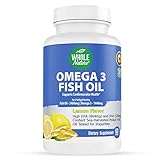 Omega 3 Fish Oil Supplements, Maximum Strength 2400 mg Omega-3, 1440mg Fish Oil, EPA DHA Fatty Acids, Heart Health, Vision, Eye, Brain, Immune Support for Women & Men. Natural Lemon Flavor, 60 ct (1)