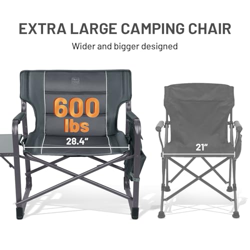 image for TIMBER RIDGE XXL Upgraded Oversized Directors Chairs with Foldable Sid