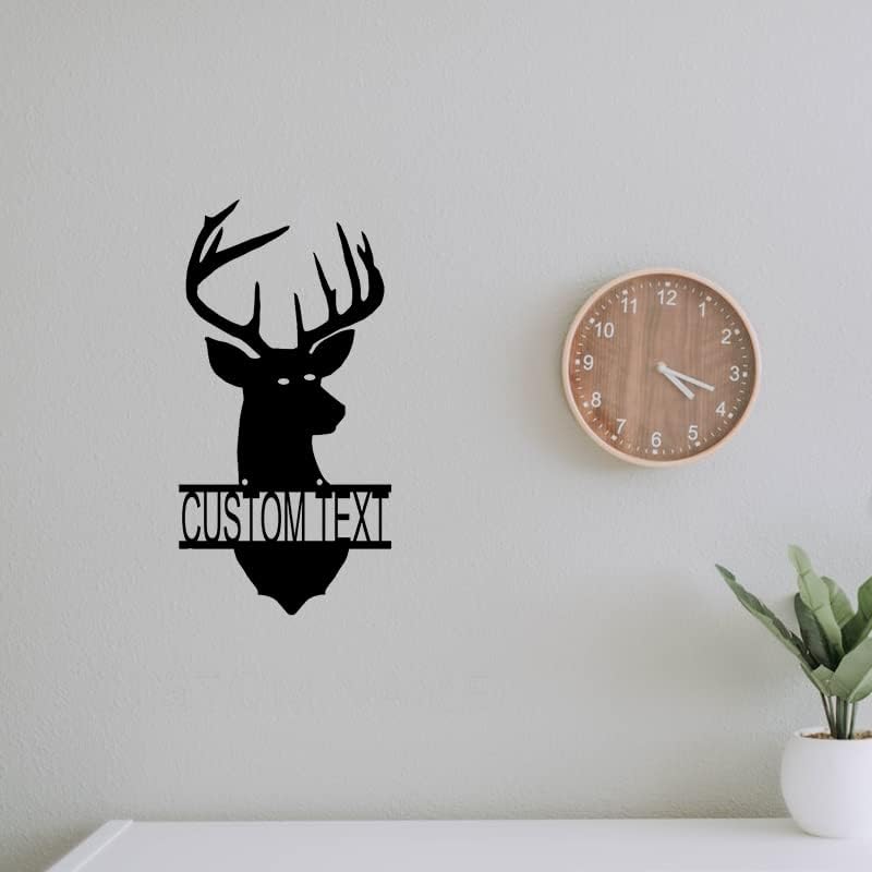 Deer Custom Name Sign Metal Wall Art Personalized Last Name Plaque Outdoor Metal Wall Art Personalized Gift for Wedding/Housewarming