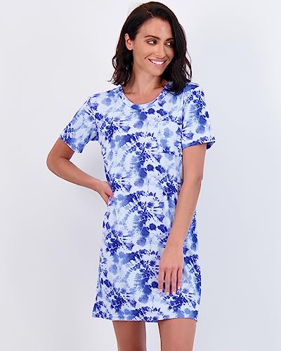 Real Essentials Womens Short Sleeve Nightgown Nightshirts Bamboo Nightgowns Night Shirts Gowns Women Nightdress Sleep Shirt Adult House Dress Sleepwear Pajama Pjs Moo Moos, Set 2, Medium, Pack Of 3 #TOP1