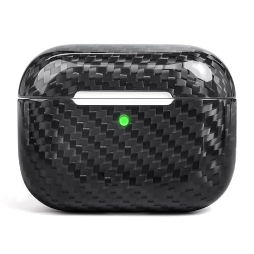 MOLOVA �J�[�{���t�@�C�o�[�f�ރf�U�C�� �ی�J�o�[ AirPods Pro 3�P�[�X�p �ϏՌ��n�[�h�V�F�� AirPod Pro 3�P�[�X�p �X�^�C���b�V���ŏ�v�ȃJ�o�[ �j�����p USB-C�P�[�u���p �u���b�N