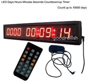 Miniatura 2 de Reloj rojo grande de la cuenta regresiva del día de la pared LED Digital 1,8" Hih Chatracter para interior