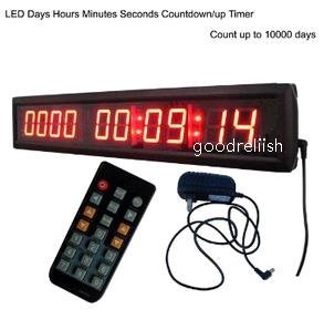 Reloj digital de pared con LED rojo contador de días miniatura 2
