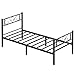 Produktbild VASAGLE Bett 90 x 200 cm, Gästebett, Einzelbett aus Metall, Bettgestell, Bettrahmen, Metallbett, einfache Montage, tintenschwarz RMB062B01