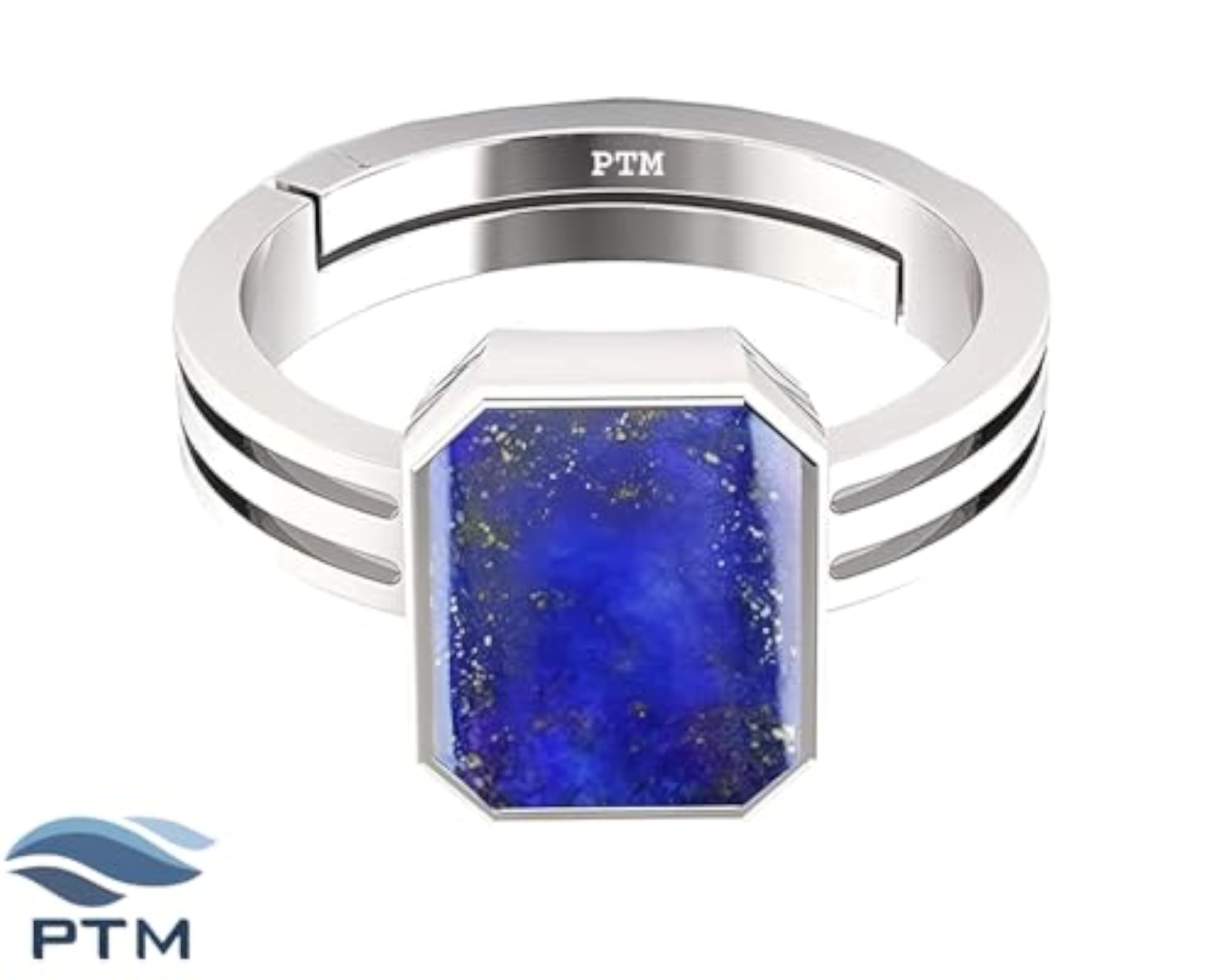 Adjustable Natural Lapis Lazuli Sterling Silver Ring, Unisex