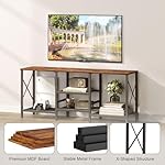 TV Stand for 55 Inch TV, Entertainment Center with 3-Tier Open Shelves, TV Console Table for Living Room, Bedroom, Rustic Brown - Image 5