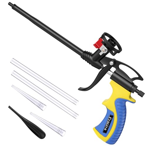 Pistolet à Mousse, Preciva Pistolet Mousse Expansive avec Interrupteur de Valve, Pistolet a Mousse Polyuréthane Extensible pour Mousse pour Remplissage,...