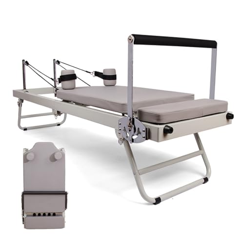 Foldable Pilates Reformer Machine, Pilates Reformer, Multifunctional Pilates Reformer, Adjustable Intensity Pilates Bed, for Home & Gym