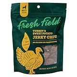 Fresh Field Turkey & Sweet Potato Jerky Chips, 5 oz – All-Natural Dog Treats, USA Made, Ideal for Allergies & Weight