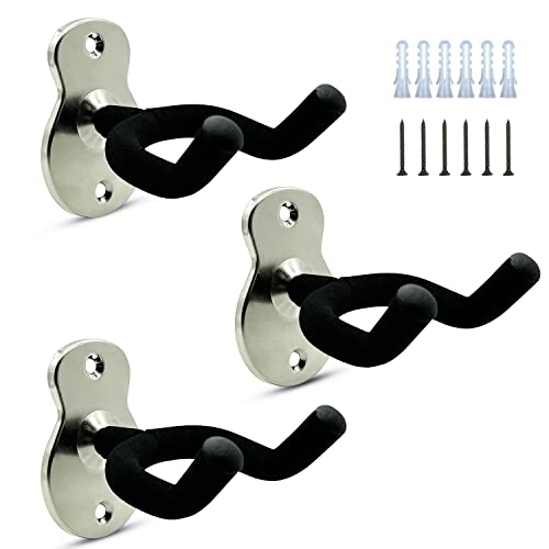 Depointer Lot de 3 supports muraux en métal pour guitare avec éponge de protection, pour basse/guitare/banjo/ukulélé… - Les Beatles, Paul McCartney, John Lennon, RIngo Starr, George Harrison Depointer Lot de 3 supports muraux en métal pour guitare avec éponge de protection, pour basse/guitare/banjo/ukulélé…