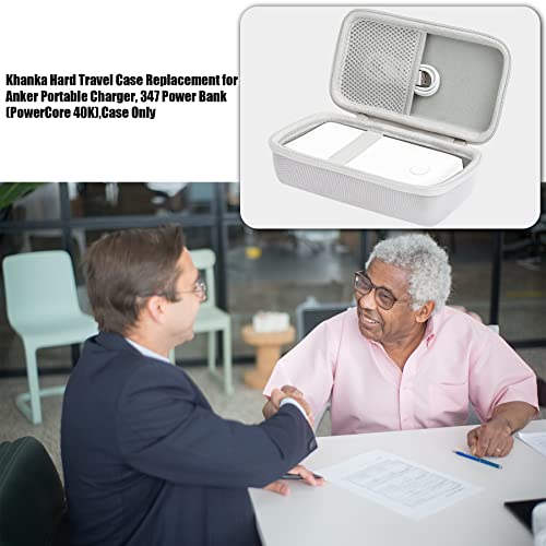 Khanka Hard Travel Case Replacement For Anker 347 Power Bank (Powercore 40K), 40,000Mah Battery Pack, Case Only (White) #TOP1