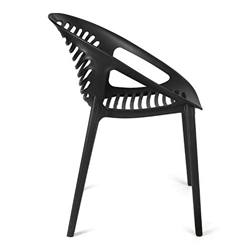 Image of Cello Abacus Chair Set Pack of 4 - Black | Strong and Durable | Easy to Clean | Chair for Living Room, Bed Room, Kitchen, Office Room, Outdoor | 3 Years Warranty