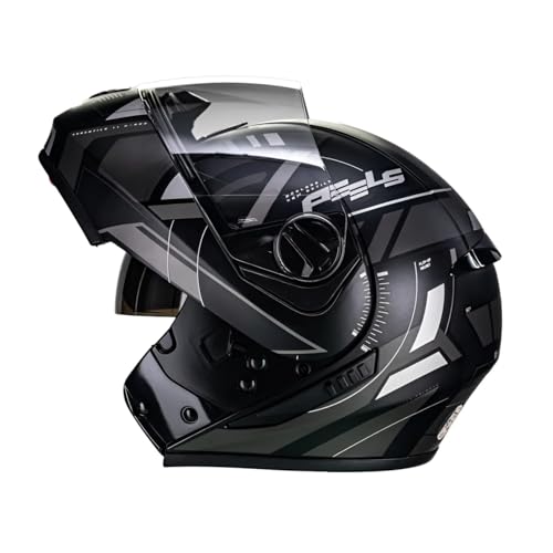 Capacete Peels U-RB2 Dynamic Pretos Fosco e Grafite,Escamolteavel, Capacete de Motocicleta, Design Moderno, Proteção Premium. (62)