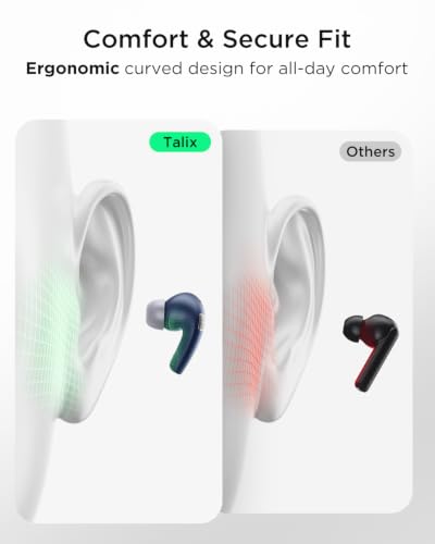 Image of TALIX T30 Noise Cancelling Earbuds with Phone Stand, Punchy Bass, 4-Mic, True Wireless Bluetooth 6.0 in Ear Headphones, 28H Playtime, IPX4 (Blue)