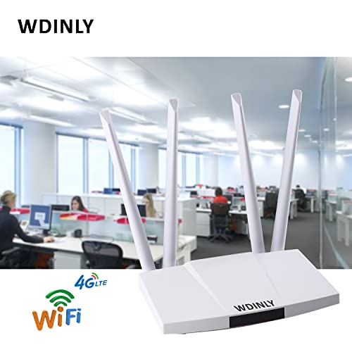 Wdinly 4G Lte Wifi Router External Antenna, 300Mbps 3G/4G Travel Router With Rj45 Wan/Lan Port, 4 X 5Dbi Antennas For Wifi Signal, 2.4 Ghz Wifi Router Fdd/Tdd Sim Card Support 32 Wifi Users #TOP5