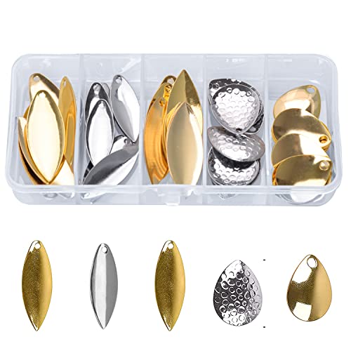 Fishing Spoons Blades Spinner - Easy Spin Spinner Folded Clevises Fishing Spinner Spoons For Lure Making Fishing Tackle Diy Fishing Lures Accessories 50Pcs #TOP1