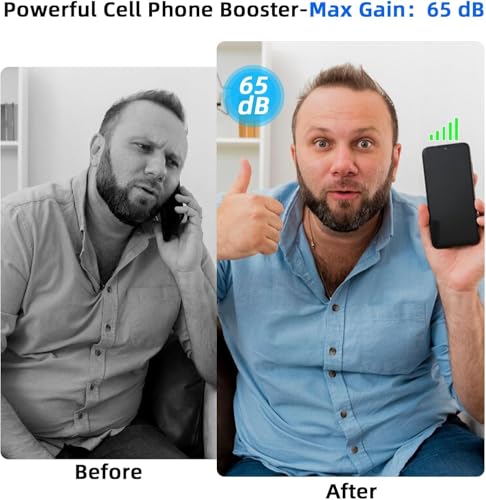 Image of Cell Phone Booster for Home & Multi-Room,Up to 6500 sq ft,Cell Phone Signal Booster for Band 66 /25 /2 /4 /5 /12 /13 /17,Boost 5G 4G Data for U.S. Carriers FCC Approved Cell (Blue)