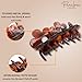 Parcelona French Flowers Medium Covered Spring Brown Tortoise Shell Celluloid Jaw Hair Claw Clips for Women, Made in France