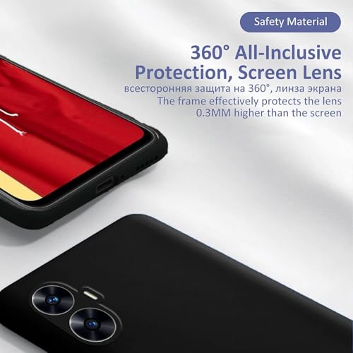 Image of for [ Realme C55 5G / Narzo N55 5G ] Liquid Silicone Back Case Cover Flexible |Inner Lining| with Camera Protection Back Cover for [ Realme C55 5G / Narzo N55 5G ] - Black
