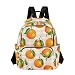 Grgvtei Mini Backpack Bright Orange and Plaid Quilted Bag Purse Lightweight Travel Backpack Daily Daypack for Women, 8.5L