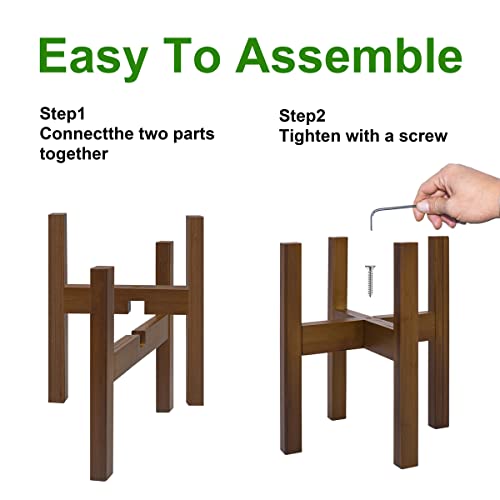 Rnined JS-1 Adjustable Plant Stand Indoor,Bamboo Mid Century Modern Plants Stands thumb #4