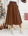 IDEALSANXUN Fall Skirts for Women 2025 Chocolate Brown Fall Clothes Winter Clothing High Waisted A Line Pleated Midi Corduroy Skirt, Brown, L