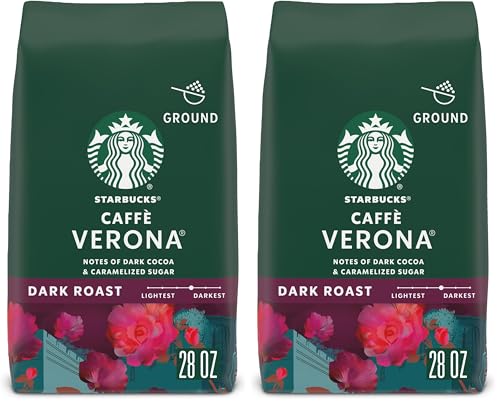Image of Starbucks Ground Coffee, Dark Roast Hot or Iced Coffee, Caffe Verona, 28 oz (Pack of 2)